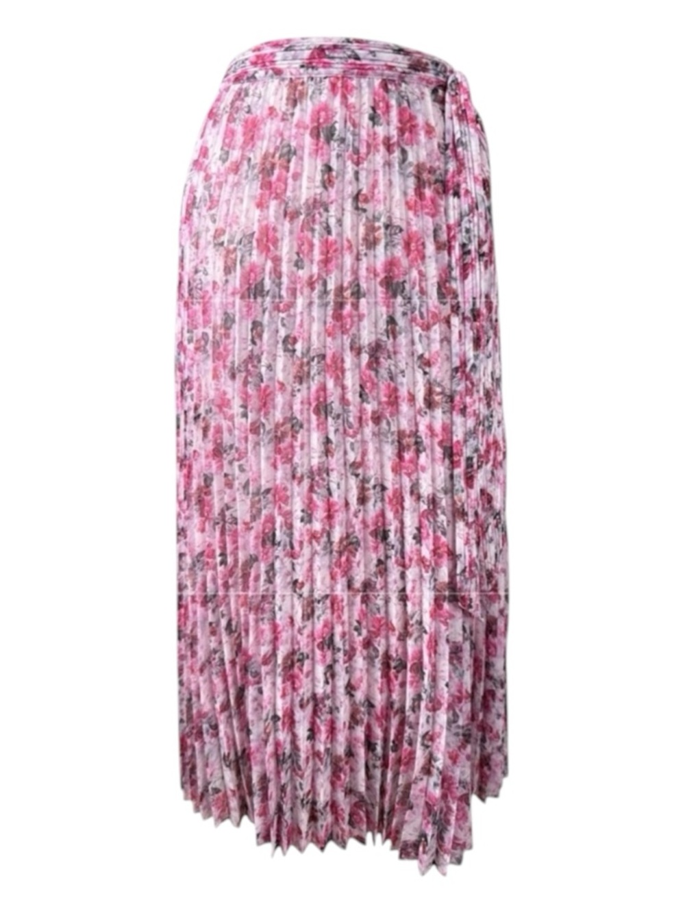 ELIE TAHARI Pink Floral Pleated Midi Skirt, Size 8.